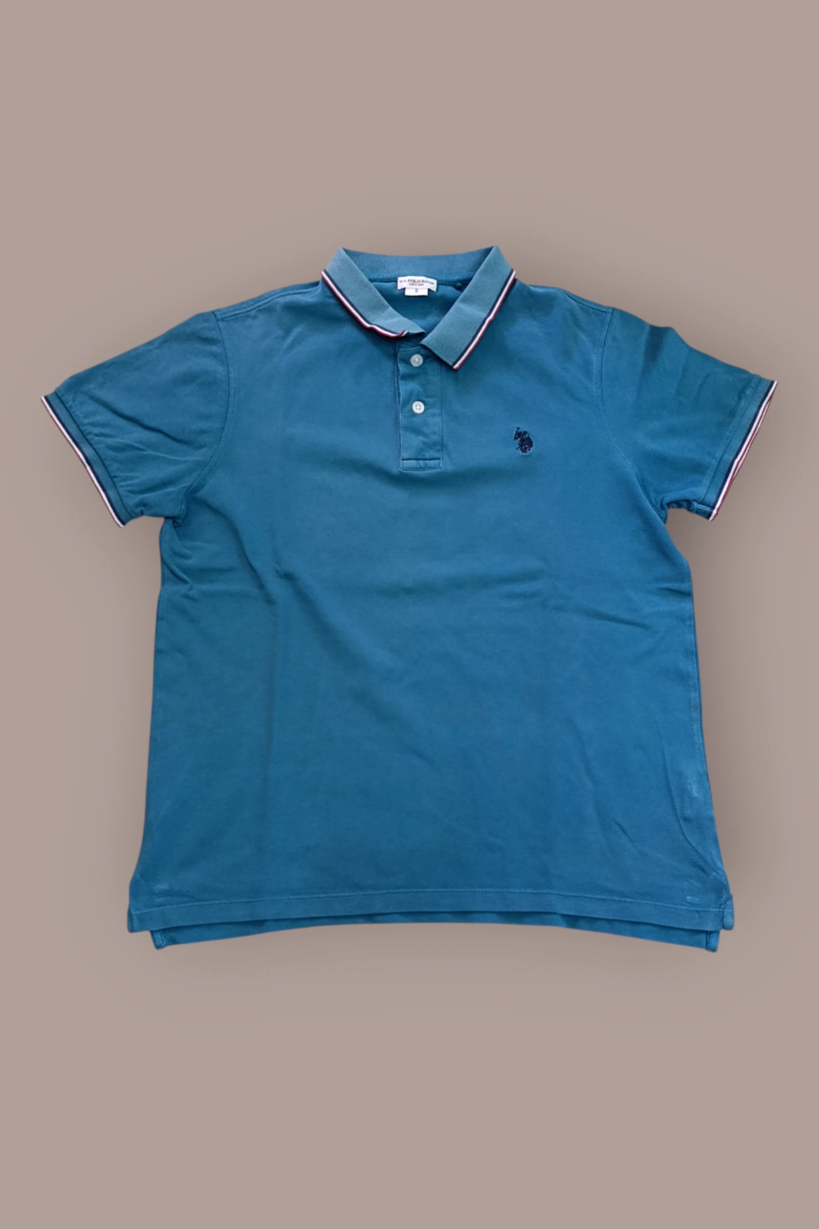 | Polo U.S. Polo Assn Hombre | Color Azul | Manga Corta | Manga Tricolor | Talla S |